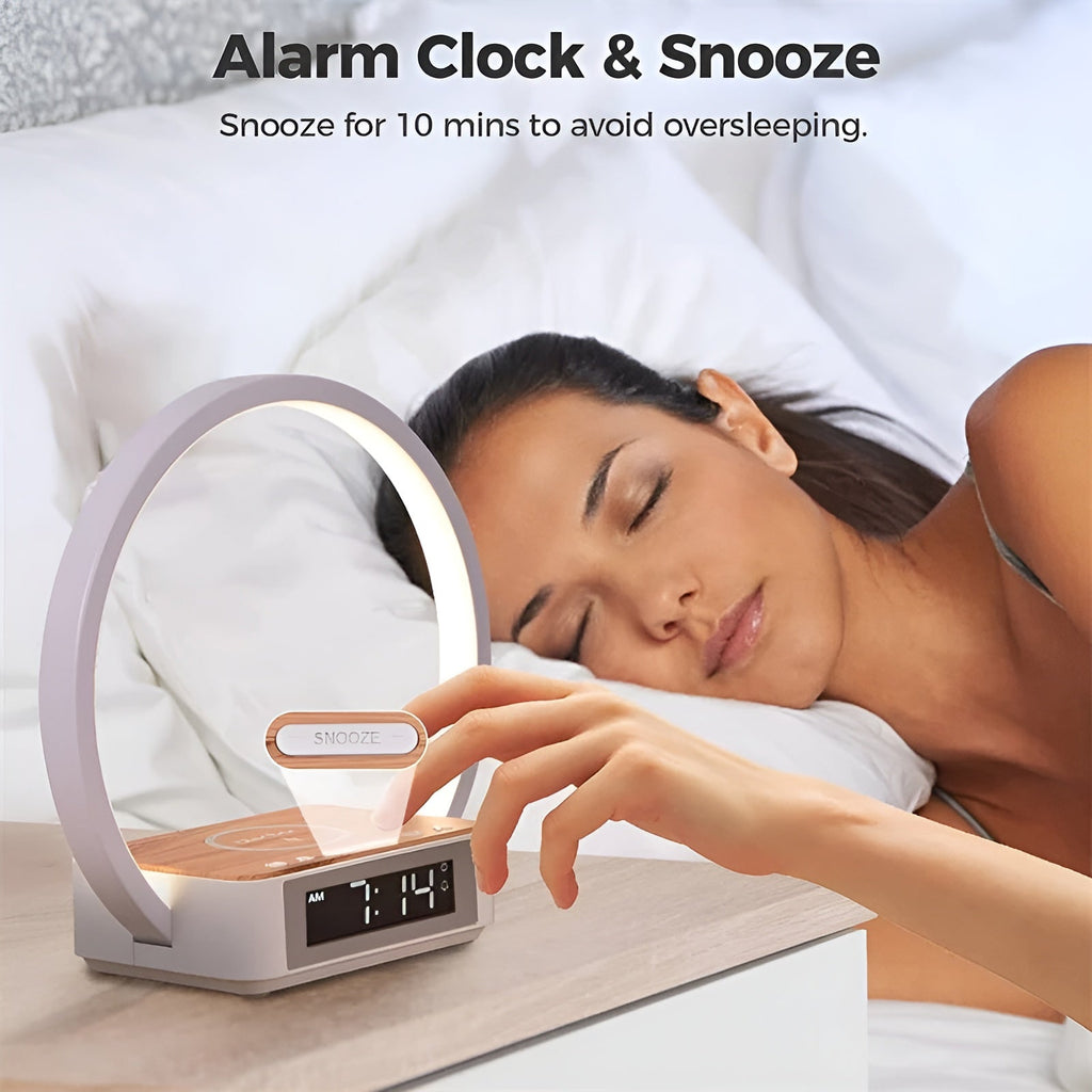 Smart 3-in-1 Table Lamp with Wireless Charging, Alarm Clock & Touch Control