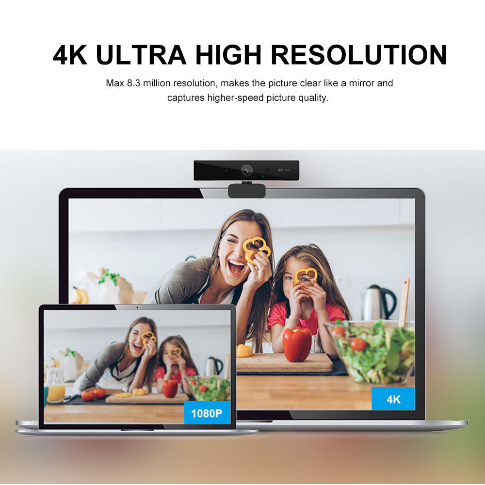 4K Ultra HD Webcam for Crisp, Professional Video