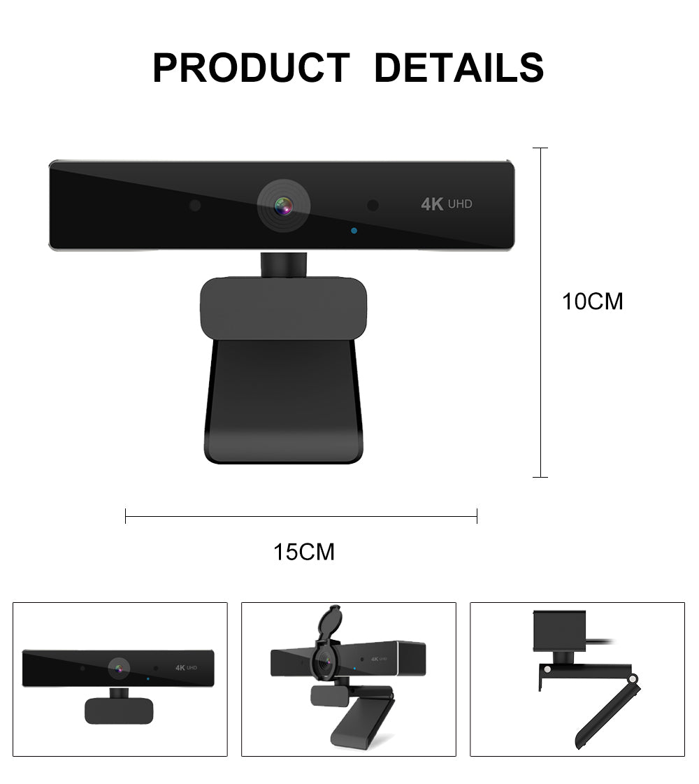 4K Ultra HD Webcam for Crisp, Professional Video
