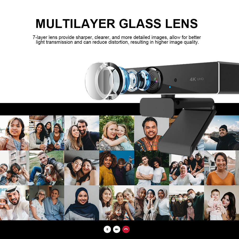 4K Ultra HD Webcam for Crisp, Professional Video