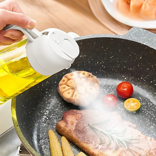 2-in-1 Oil Dispenser & Spray Bottle – Mist or Pour with Ease