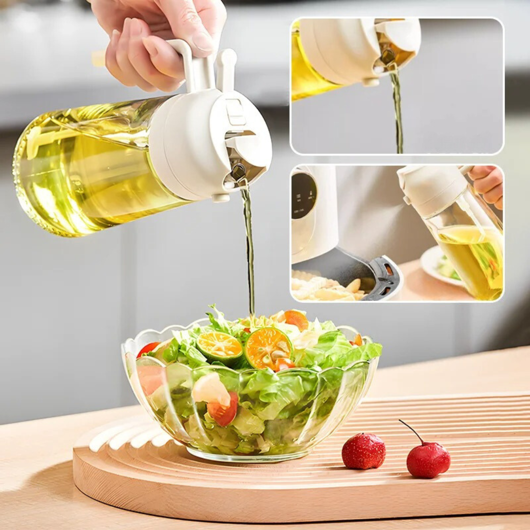 2-in-1 Oil Dispenser & Spray Bottle – Mist or Pour with Ease