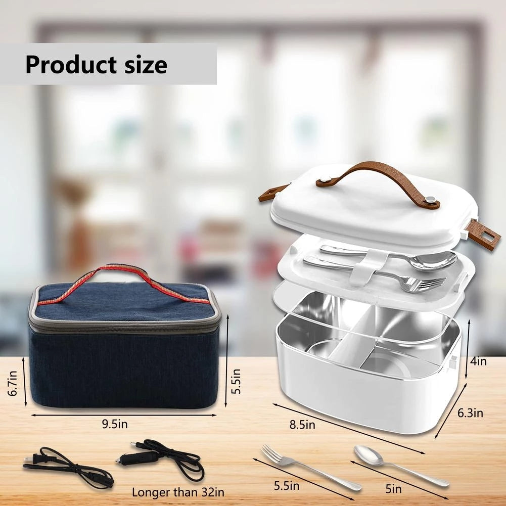 3-in-1 Electric Lunch Box – Heat, Steam, and Enjoy Hot Meals On the Go