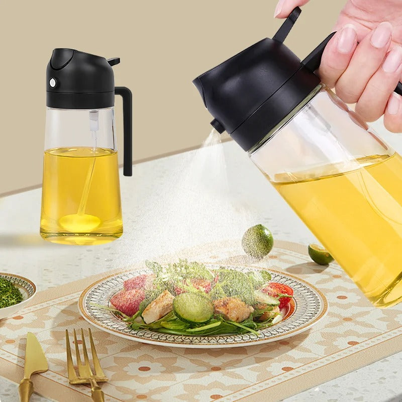 2-in-1 Oil Dispenser & Spray Bottle – Mist or Pour with Ease