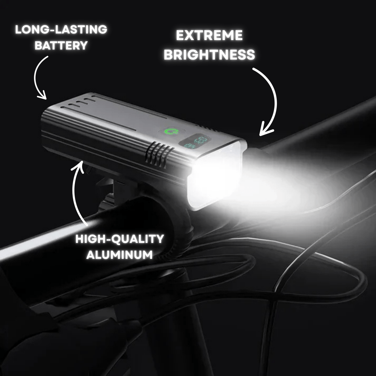 Ultra-Bright 5000 Lumen Bike Light with 12 LEDs and USB-C Rechargeable Battery