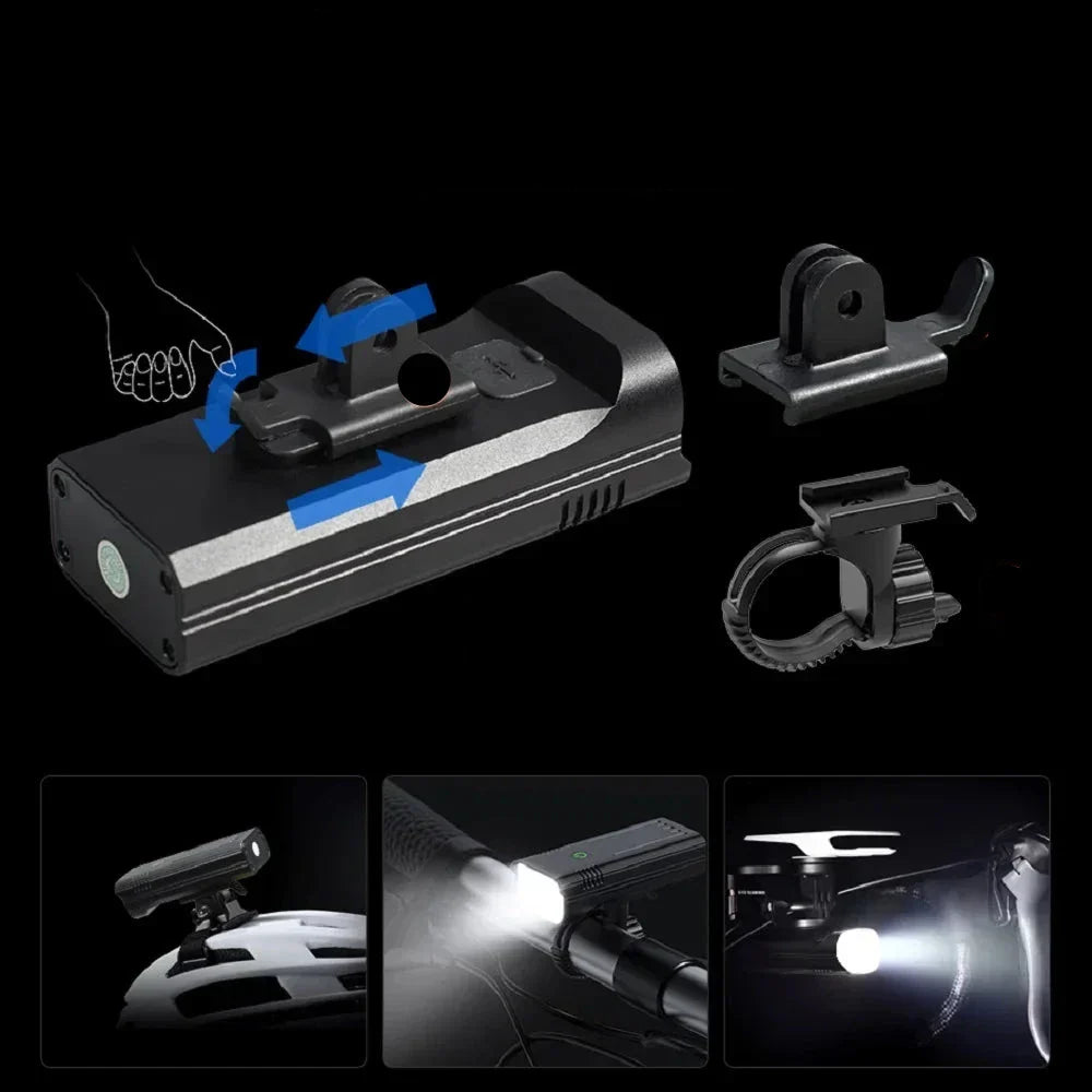 Ultra-Bright 5000 Lumen Bike Light with 12 LEDs and USB-C Rechargeable Battery