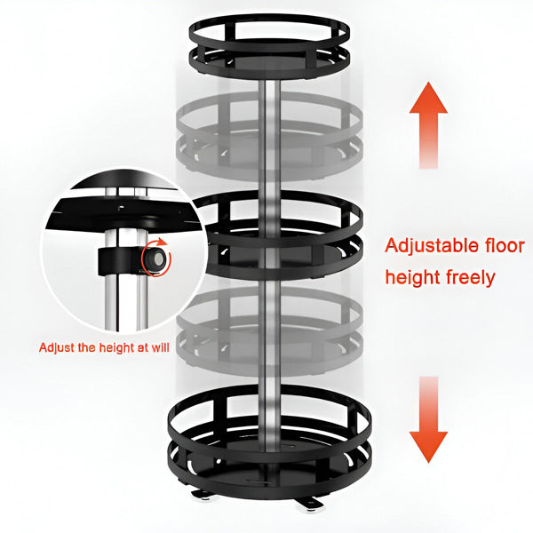 3-Tier Swivel Metal Organizer - Space-Saving, Easy-Access Storage Rack