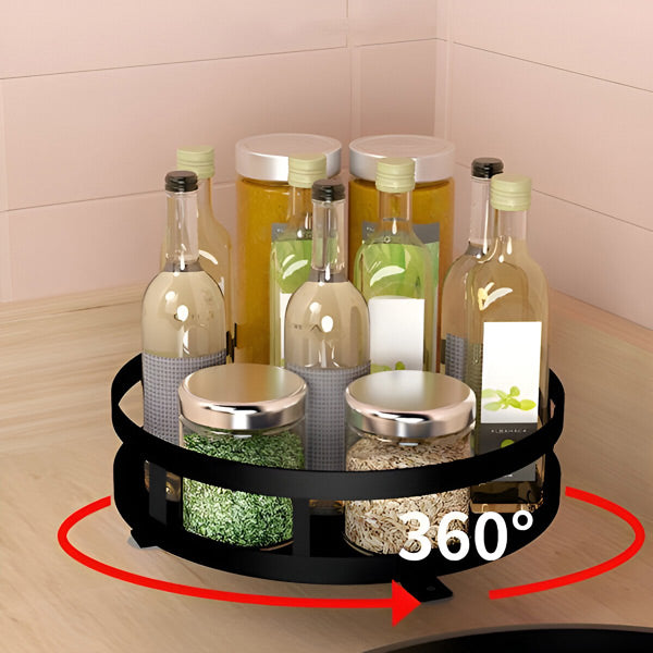 3-Tier Swivel Metal Organizer - Space-Saving, Easy-Access Storage Rack