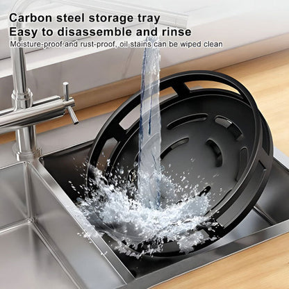 3-Tier Swivel Metal Organizer - Space-Saving, Easy-Access Storage Rack
