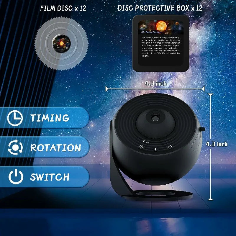360° Planetarium Projector - Immersive Night Sky Display for Deep Relaxation and Stress Relief