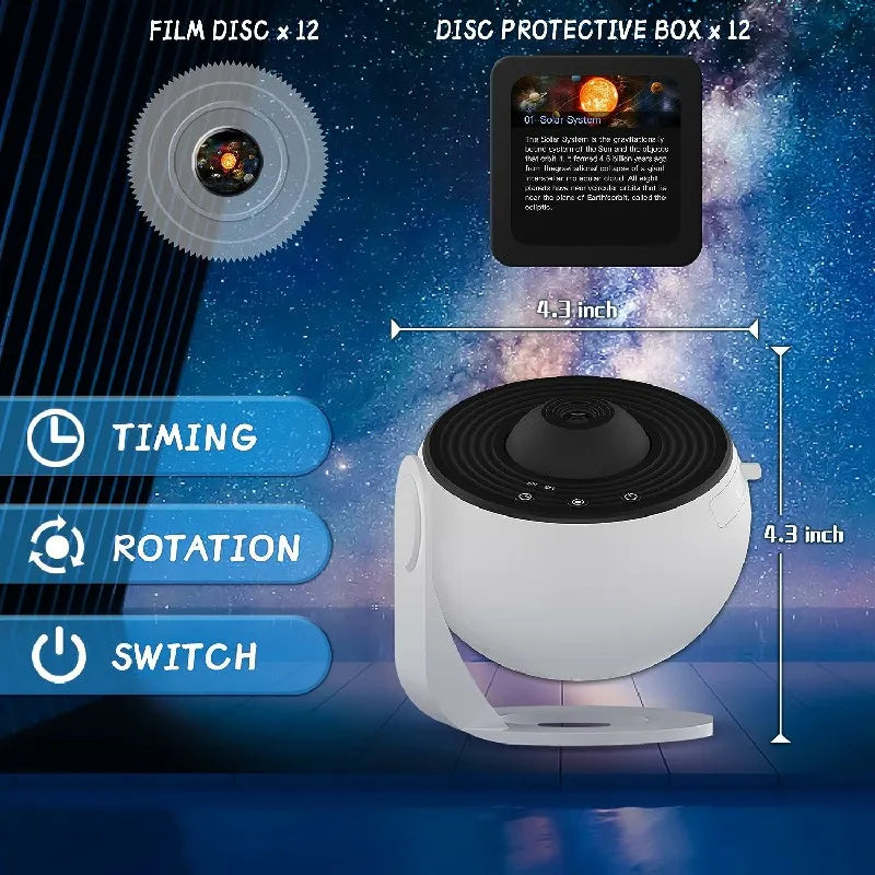 360° Planetarium Projector - Immersive Night Sky Display for Deep Relaxation and Stress Relief
