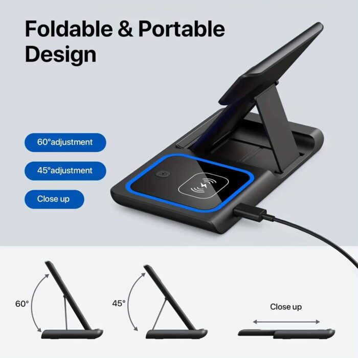 3-in-1 Wireless Charging Station for iPhone - Fast, Space-Saving Induction Dock