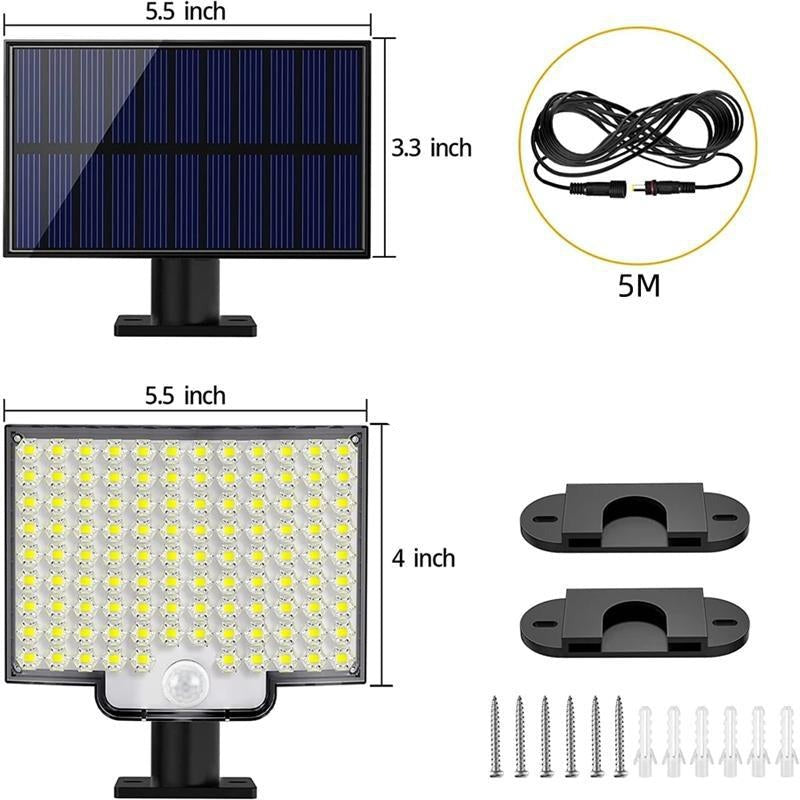 106-LED Solar Outdoor Light with Motion Sensor – Bright, Motion-Activated Outdoor Lighting