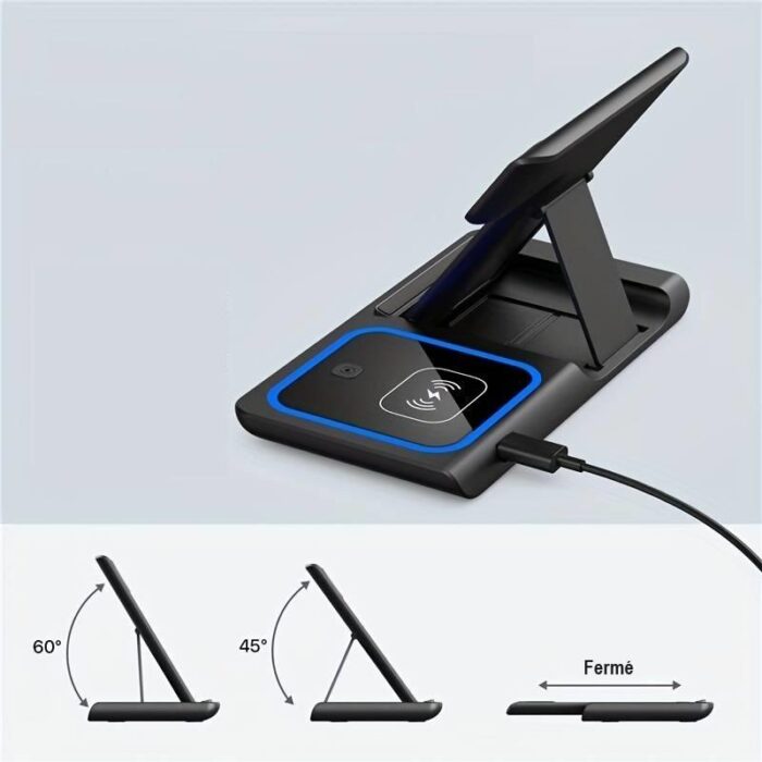 3-in-1 Wireless Charging Station for iPhone - Fast, Space-Saving Induction Dock