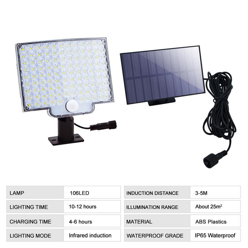 106-LED Solar Outdoor Light with Motion Sensor – Bright, Motion-Activated Outdoor Lighting