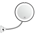 LED-Illuminated 10x Magnifying Mirror with Suction Cup Mount