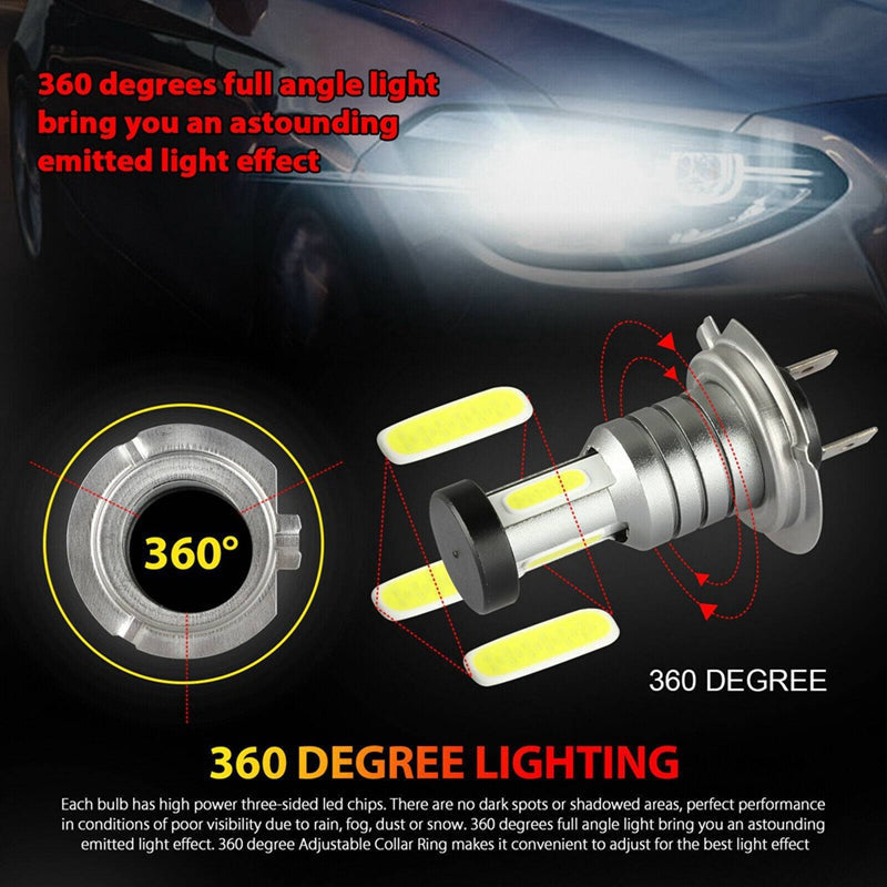 4x H7 LED Headlight Bulb Kit - Ultra-Bright, Easy-Install Headlamp Upgrade