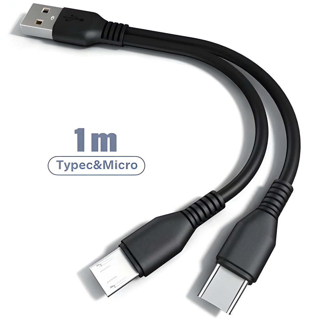 2-in-1 USB Charging Cable with Multiple USB Ports