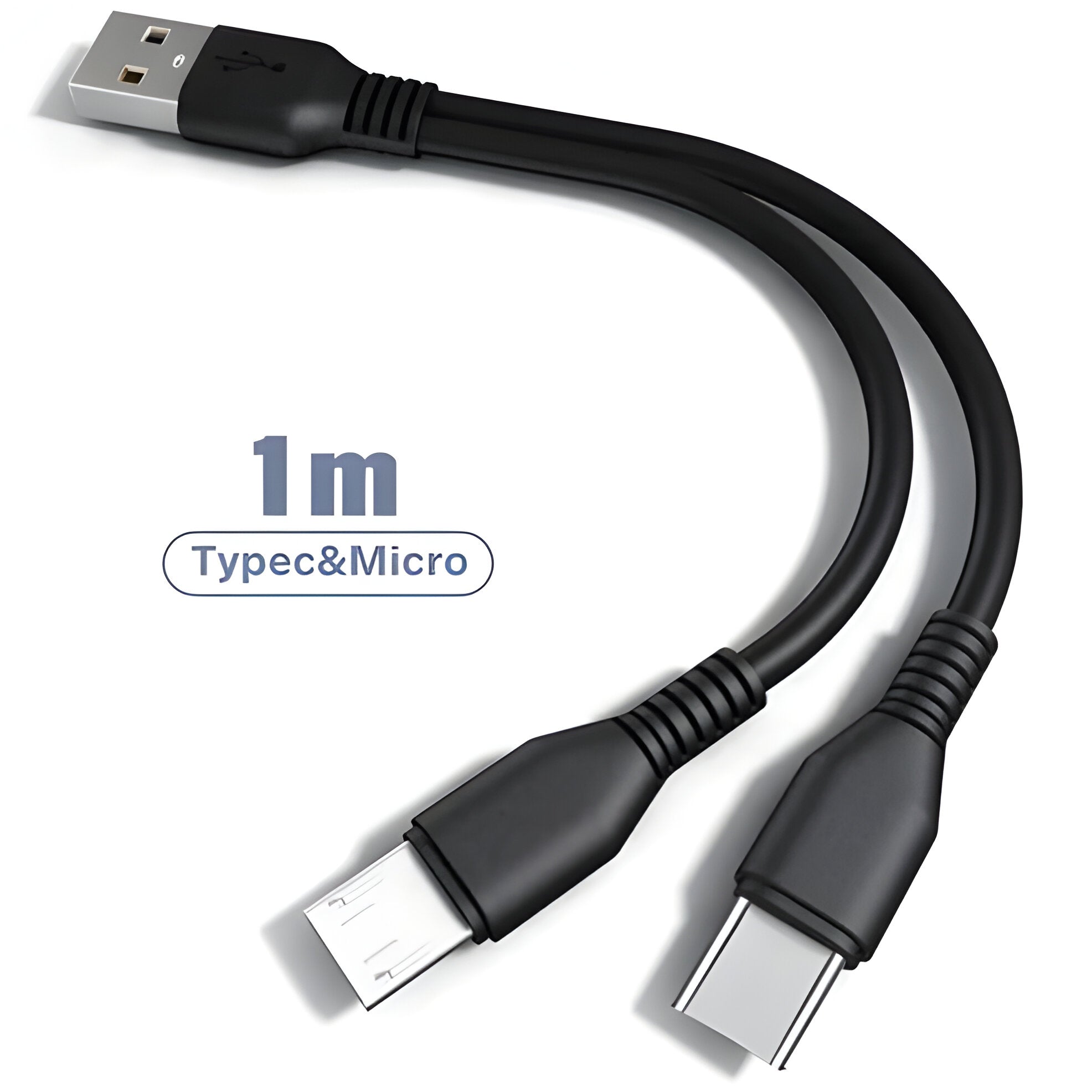 2-in-1 USB Charging Cable with Multiple USB Ports