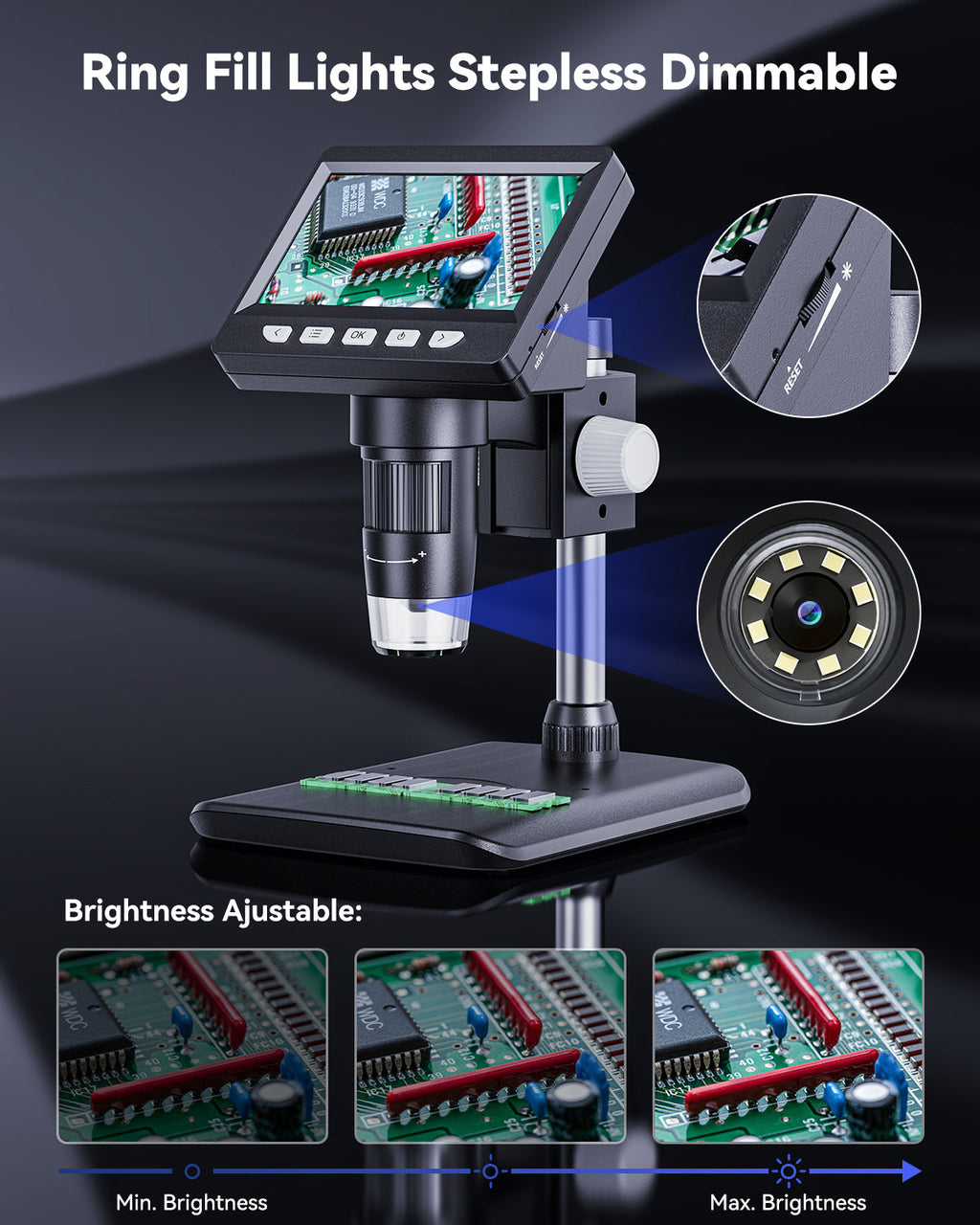 4.3-Inch Digital Soldering Microscope for Precise Electronics Repair