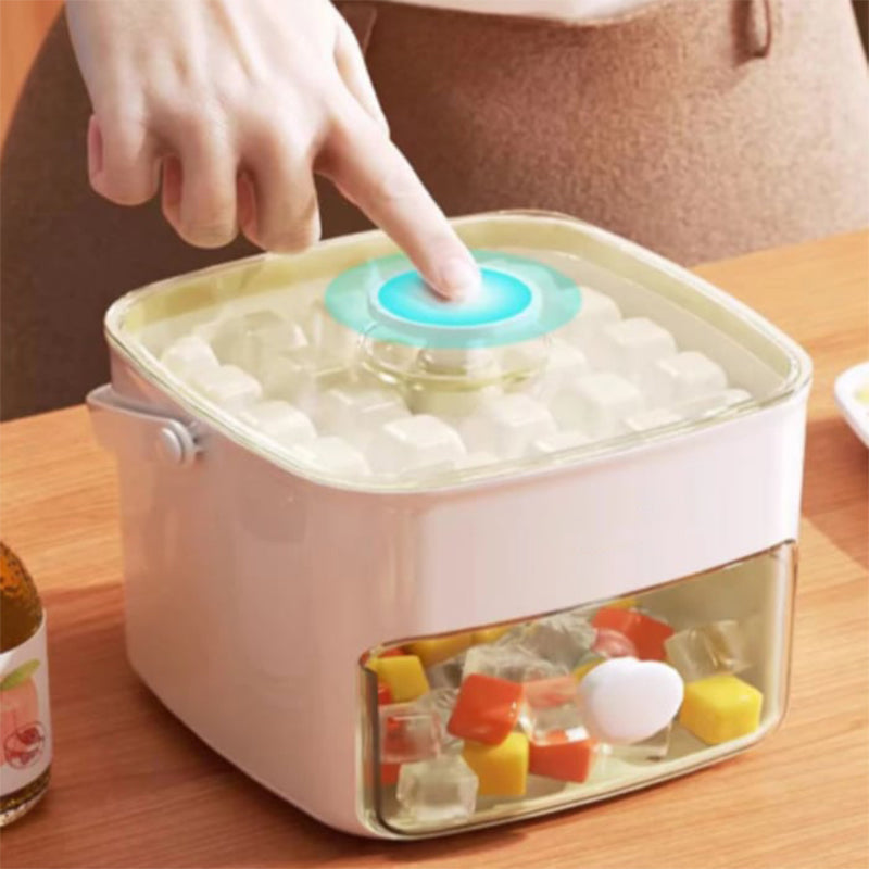 Two-Stage Push-In Ice Cube Tray for Easy-Release Ice Cubes