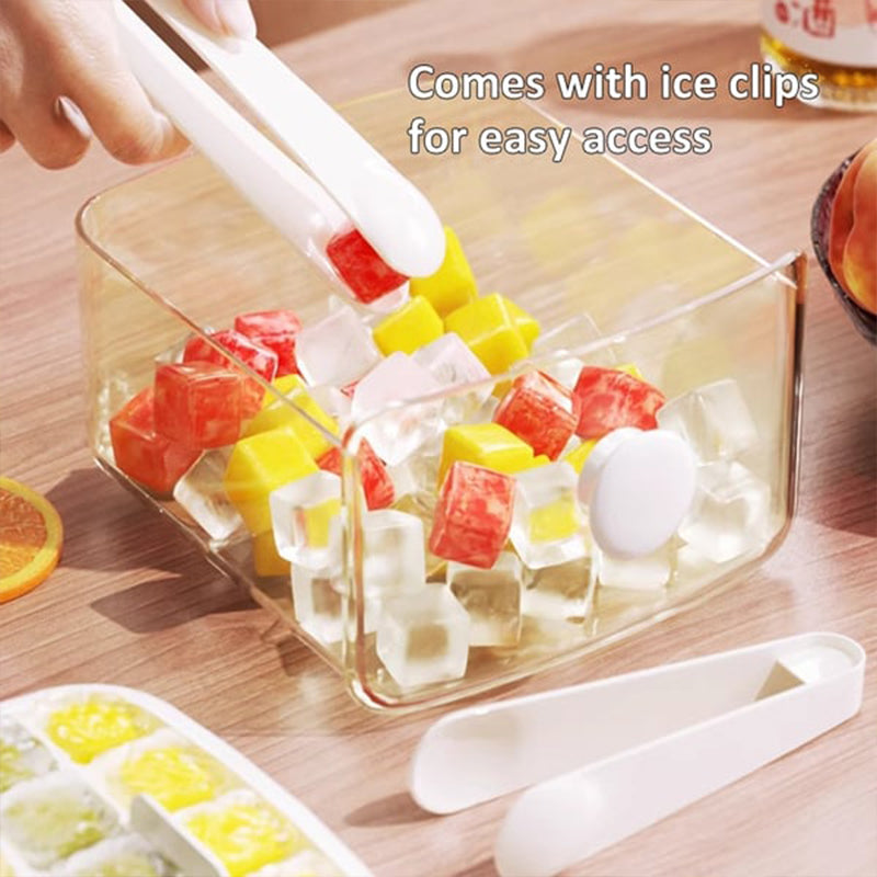 Two-Stage Push-In Ice Cube Tray for Easy-Release Ice Cubes