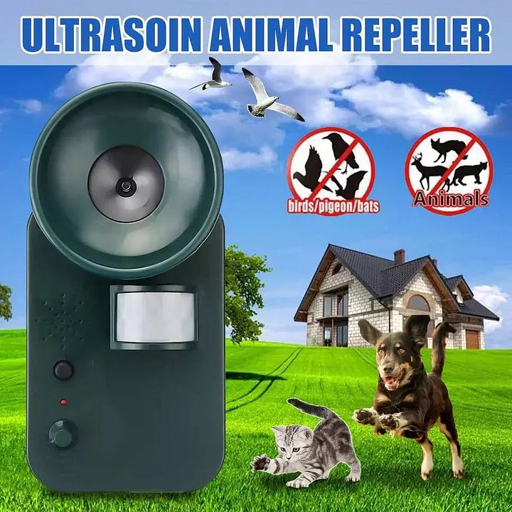 5000 sq ft Ultrasonic Cordless Pest Repeller – 9V DC Outdoor Animal Deterrent for Safe, Effective Repulsion of Various Animals