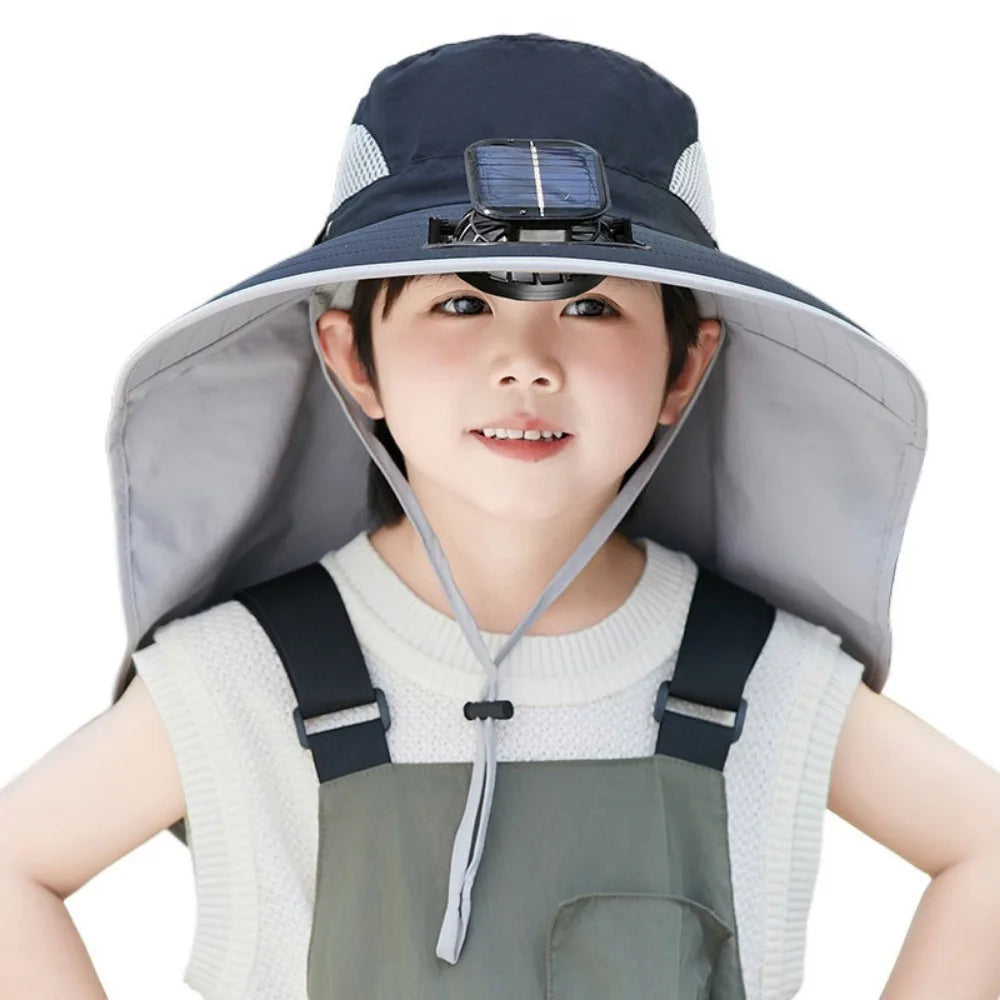 Kids' Adjustable Solar-Powered Fan Hat
