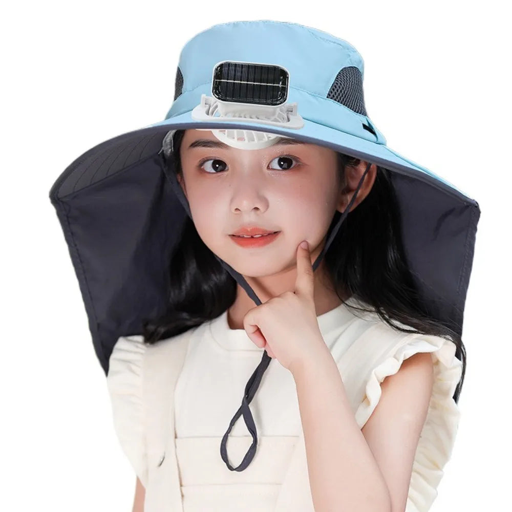 Kids' Adjustable Solar-Powered Fan Hat