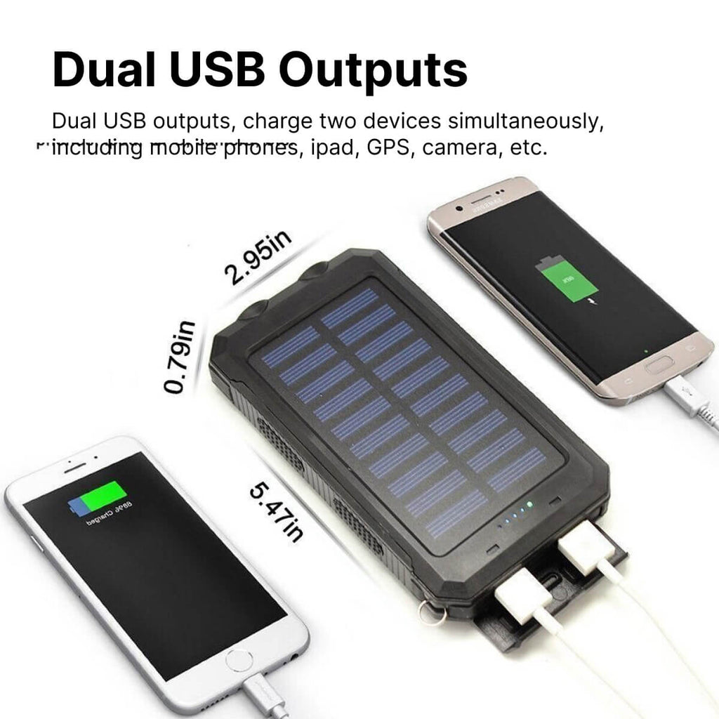 500,000mAh Solar Power Bank – Waterproof, Portable External Battery Pack