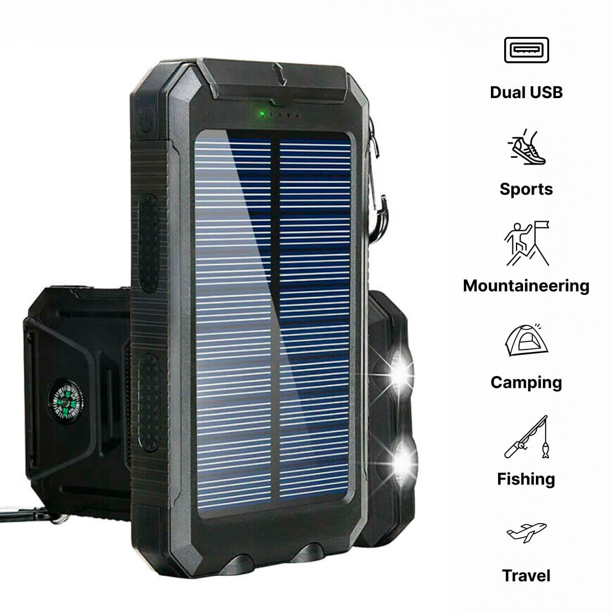 500,000mAh Solar Power Bank – Waterproof, Portable External Battery Pack