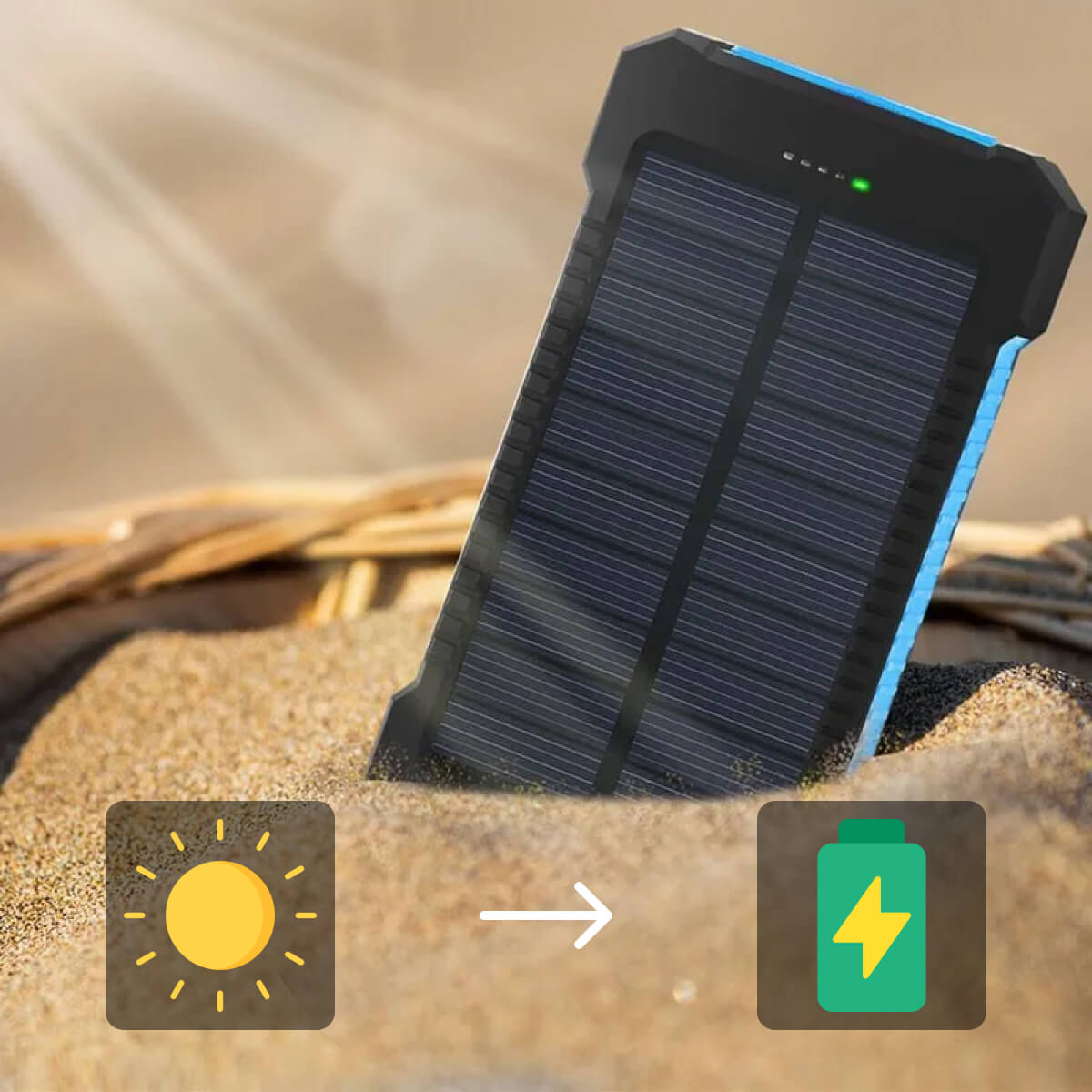 500,000mAh Solar Power Bank – Waterproof, Portable External Battery Pack