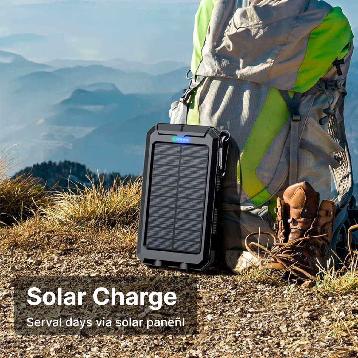 500,000mAh Solar Power Bank – Waterproof, Portable External Battery Pack