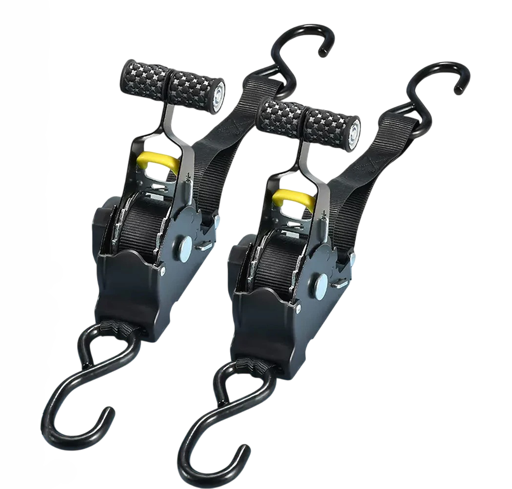 Two-Pack Retractable Ratchet Straps