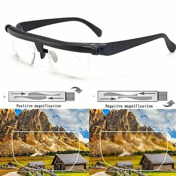 Adjustable Focus Glasses for Clear Near and Far Vision