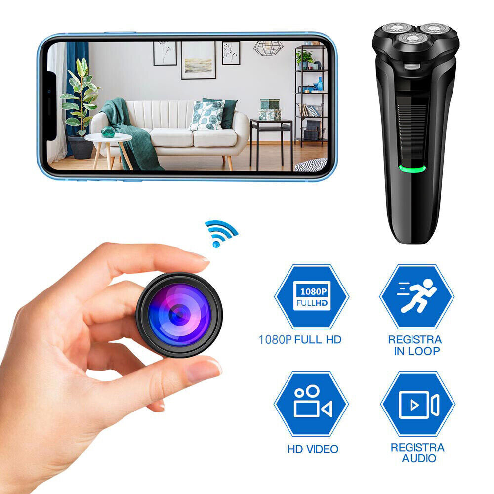 1080P HD WiFi Mini Shaver Camera with Motion Detection – Compact Razor Cam