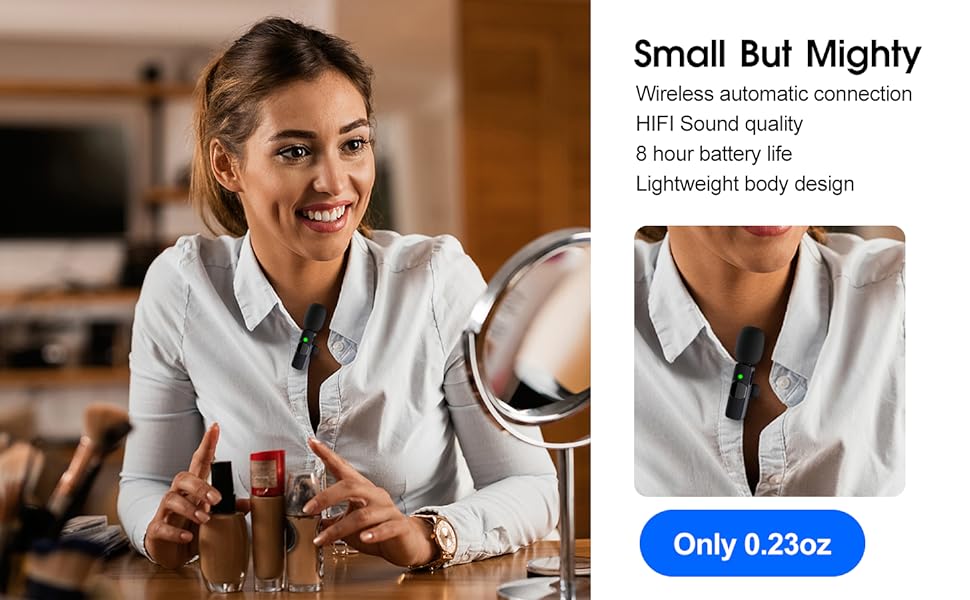 2-Pack Wireless Lavalier Microphones for iPhone & iPad