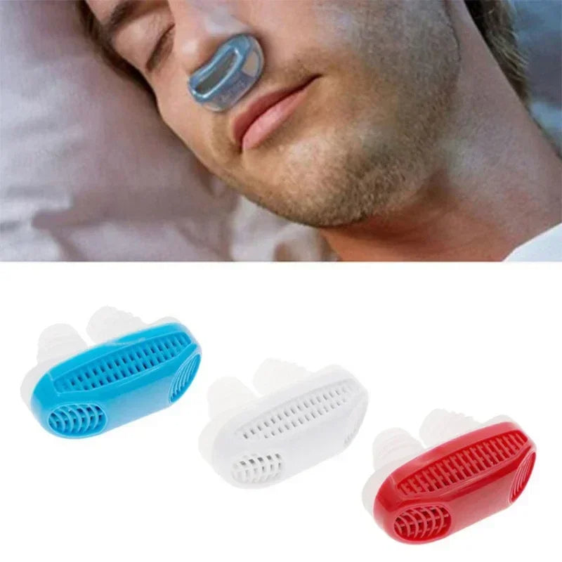 2-in-1 Snore-Reduction Device and Air-Purifying Nose Clip for Peaceful Sleep