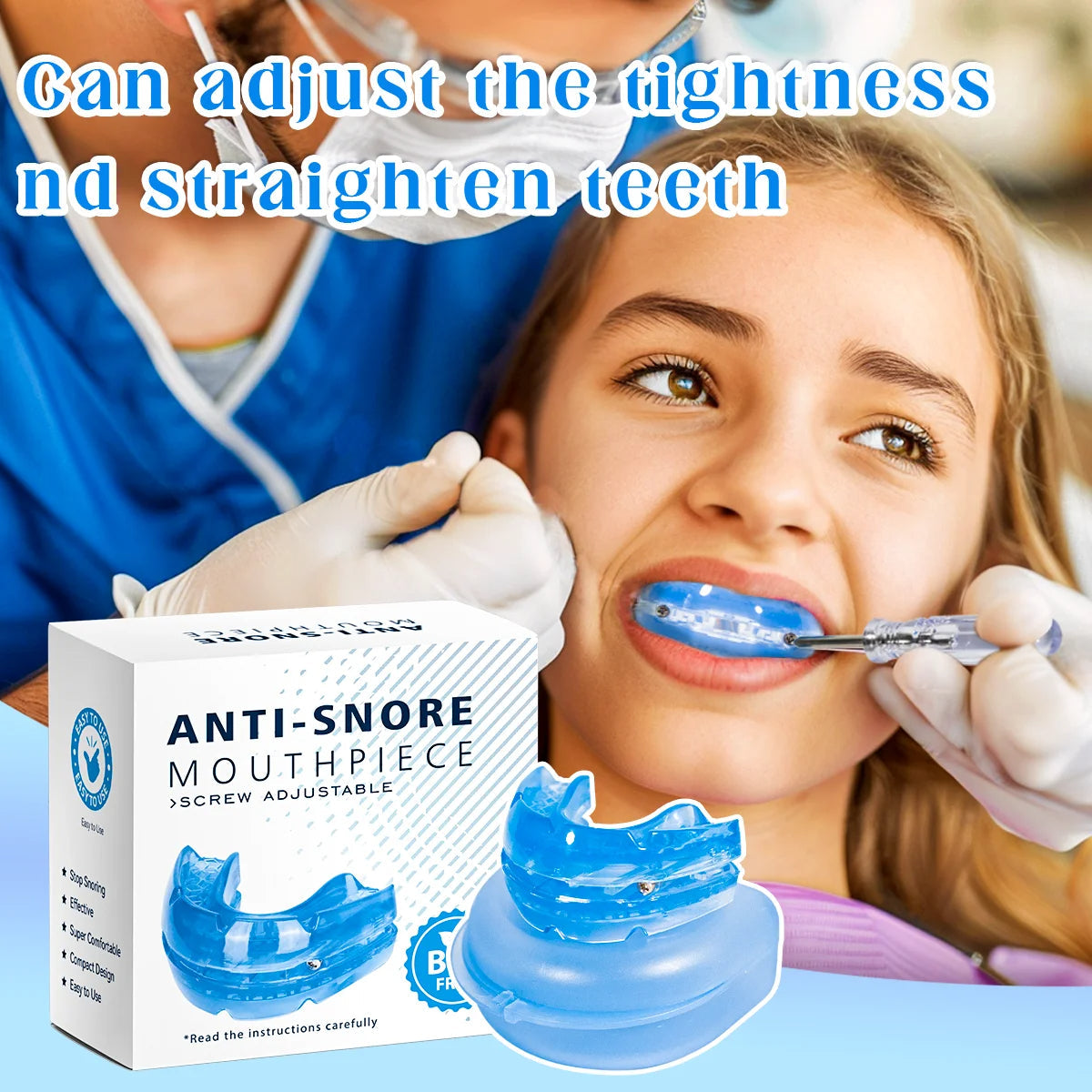 Adjustable Anti-Snore Mouthpiece for a Quieter, More Restful Sleep