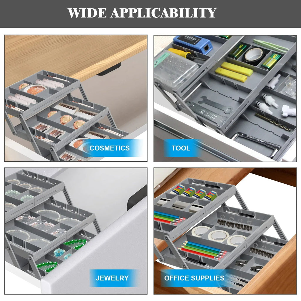 Triple-Tier Drawer Organizer for Maximum Organization