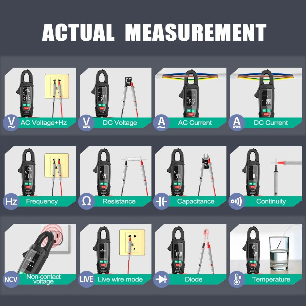 AC/DC Clamp Meter for Precise Electrical Measurements