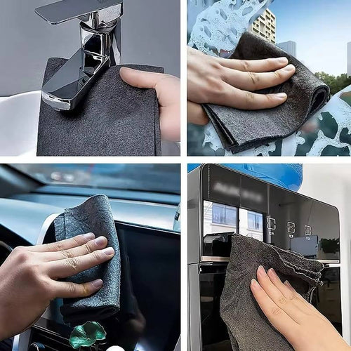 10-Piece Versatile Microfiber Cloth Set for Windows, Car, and Kitchen - Streak-Free and Ultra-Absorbent
