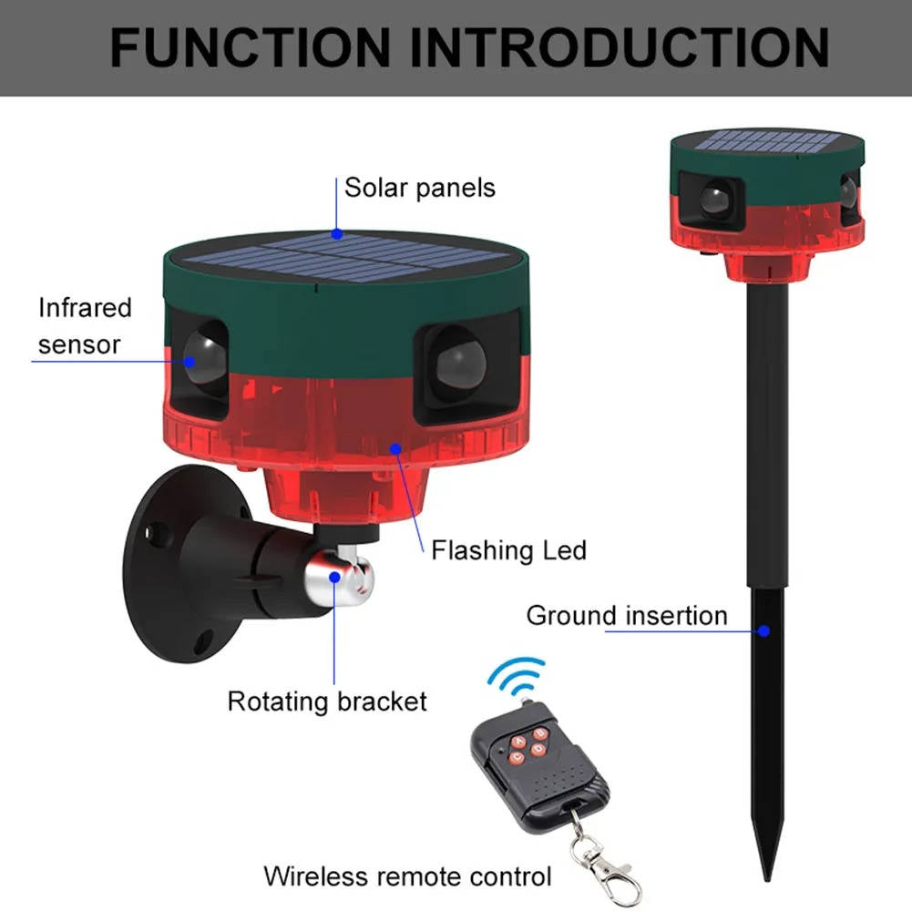360-Degree Solar Repeller: Effective Deterrent for Pigeons and Other Birds, Wild Boar, Rabbits & Deer