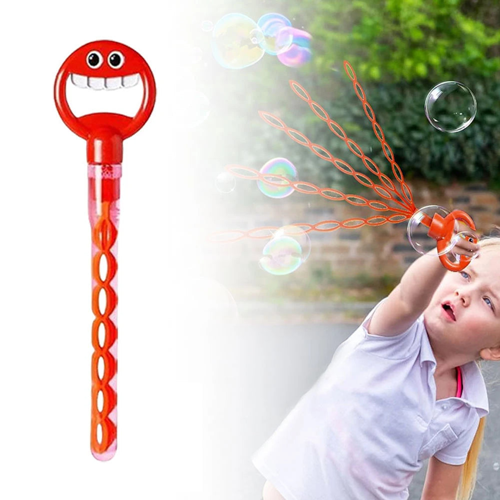32-Hole Smiling Face Bubble Wand in Assorted Colors