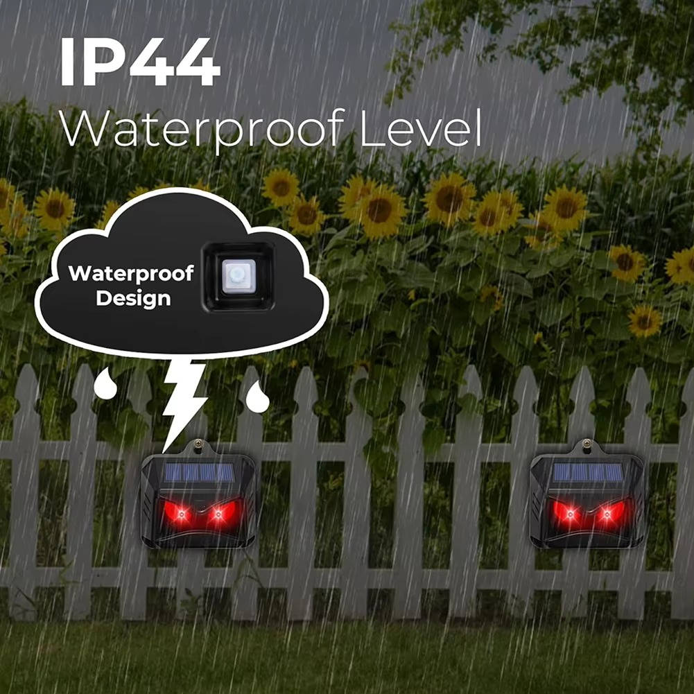 2-Pack Solar-Powered Ultrasonic Animal Repellers