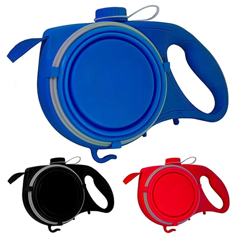 All-in-One 4-in-1 Dog Leash with Integrated Water Bottle and Bowl
