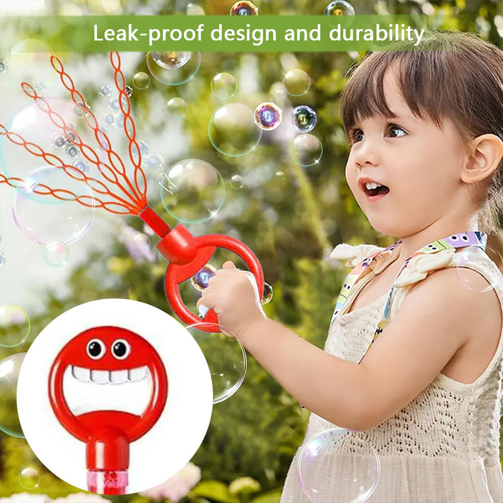 32-Hole Smiling Face Bubble Wand in Assorted Colors