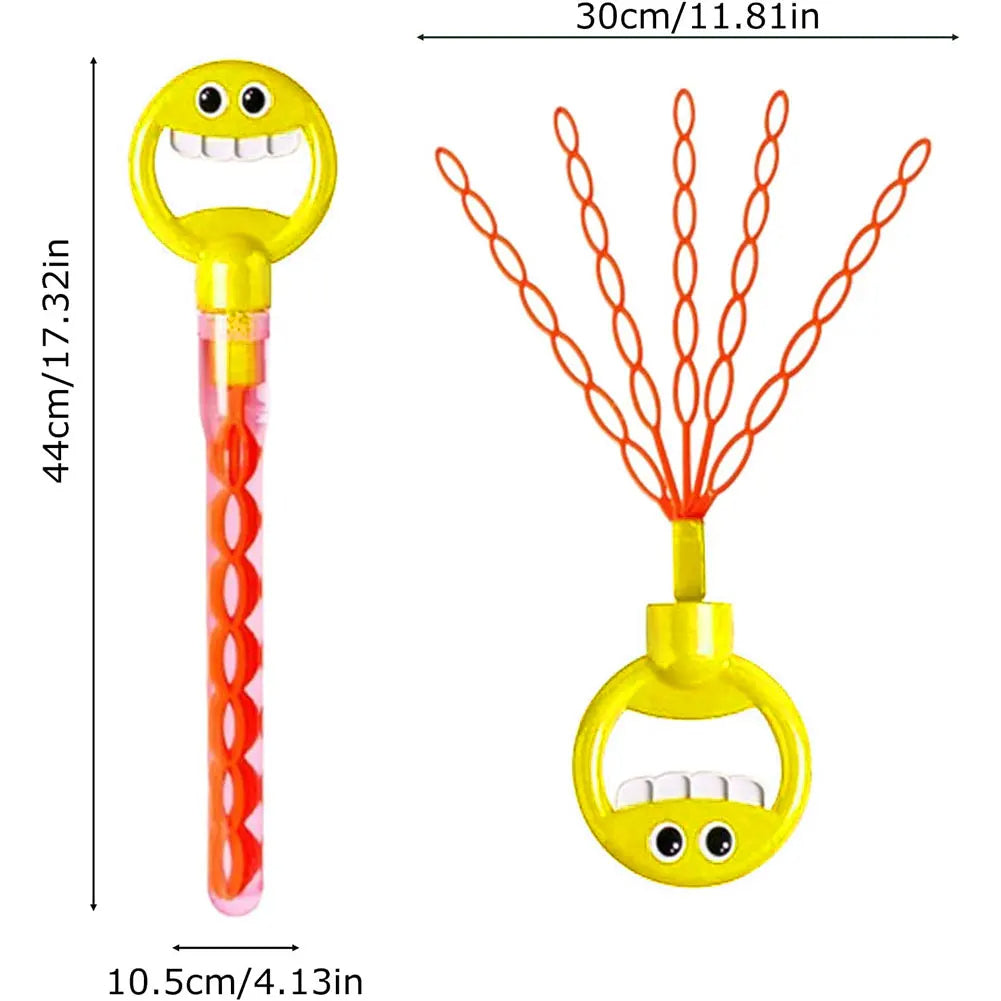 32-Hole Smiling Face Bubble Wand in Assorted Colors
