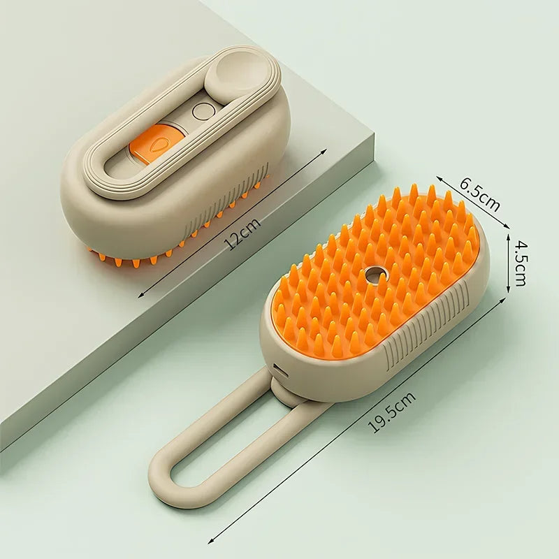 3-in-1 Pet Steam Grooming Brush - Deep Clean, Detangle & Shine