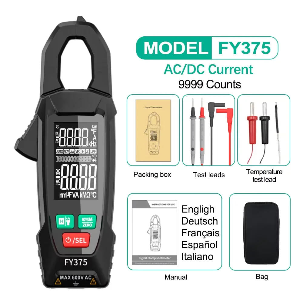 AC/DC Clamp Meter for Precise Electrical Measurements